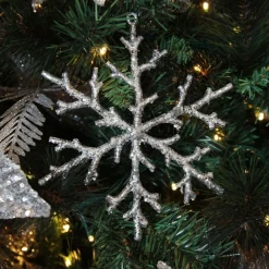 Silver Sparkle Snowflake Decoration Snowflakes And Stars|