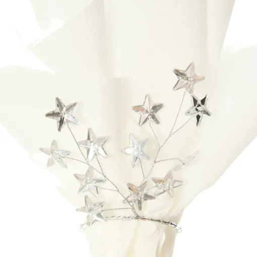 Silver Star Napkin Rings - Pack of 4 Christmas Table Decor|