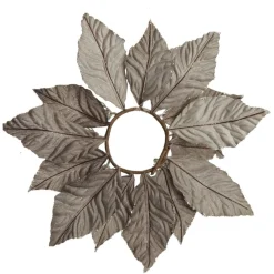 Silver Velour Poinsettia Candle Wreath Christmas Candles And Scents|