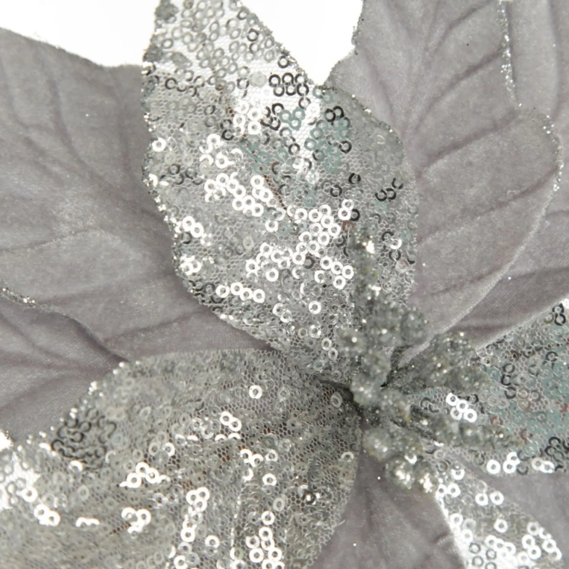 Silver Velvet Sequin Flower Christmas Flowers|