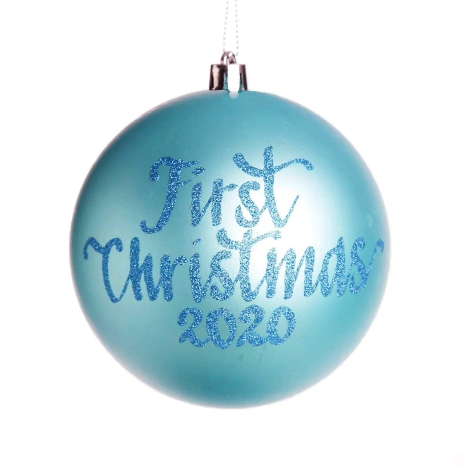 Sky Blue First Christmas Shatterproof Personalised Bauble Personalised Baubles|