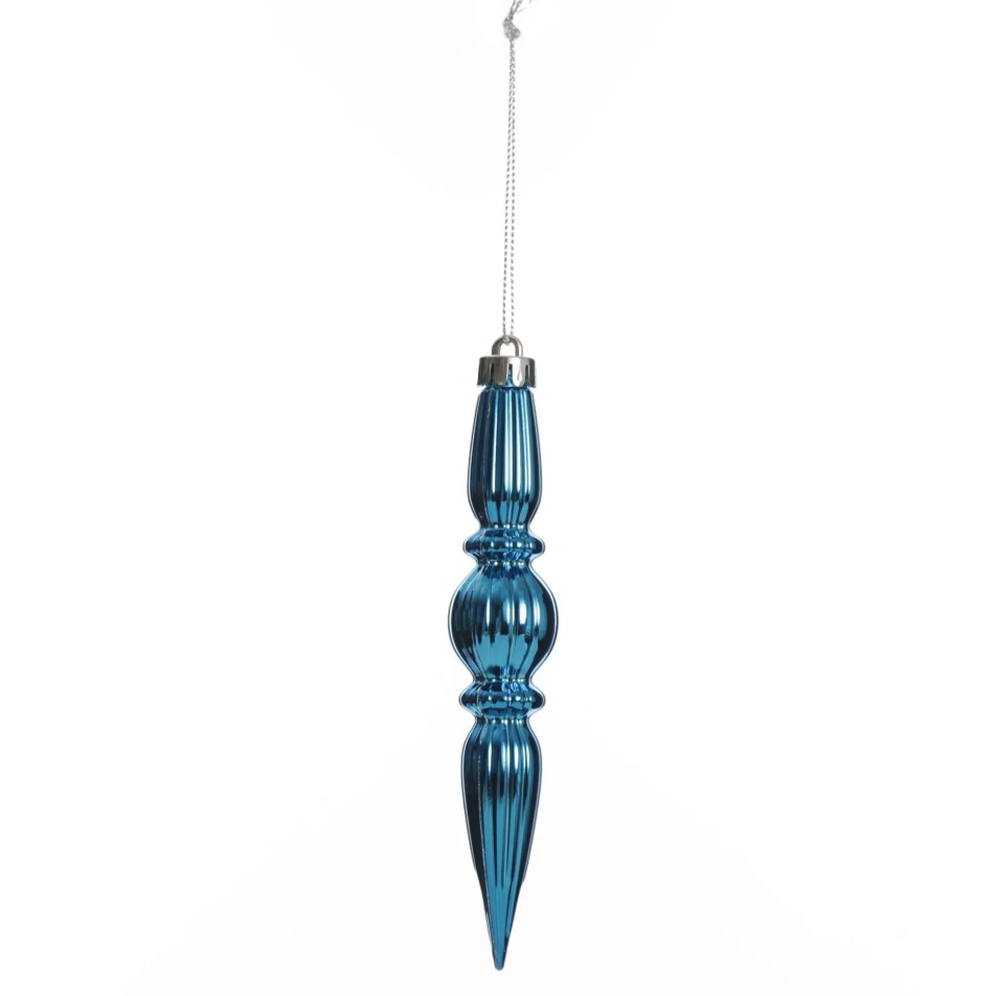Small Blue Christmas Finial Decoration - Set of 3 Finials And Drops|