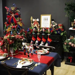 Small Blue Christmas Finial Decoration - Set of 3 Finials And Drops|