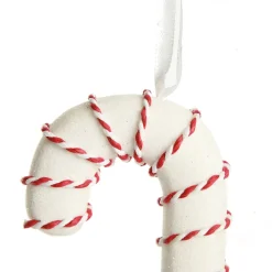Small Glitter with Braid and Twine Candy Cane Christmas Decoration - Set of 2 Christmas Tree Decorations|
