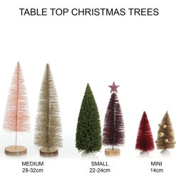 Small Ivory Bottle Brush Tree - Set of 2 Table Top Christmas Trees|