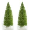 Small Lime Bottle Brush Tree - Set of 2 Table Top Christmas Trees|