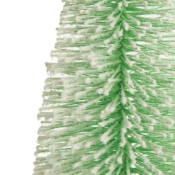 Small Pink and Mint Snowy Bottle Brush Tree - Set of 2 Table Top Christmas Trees|