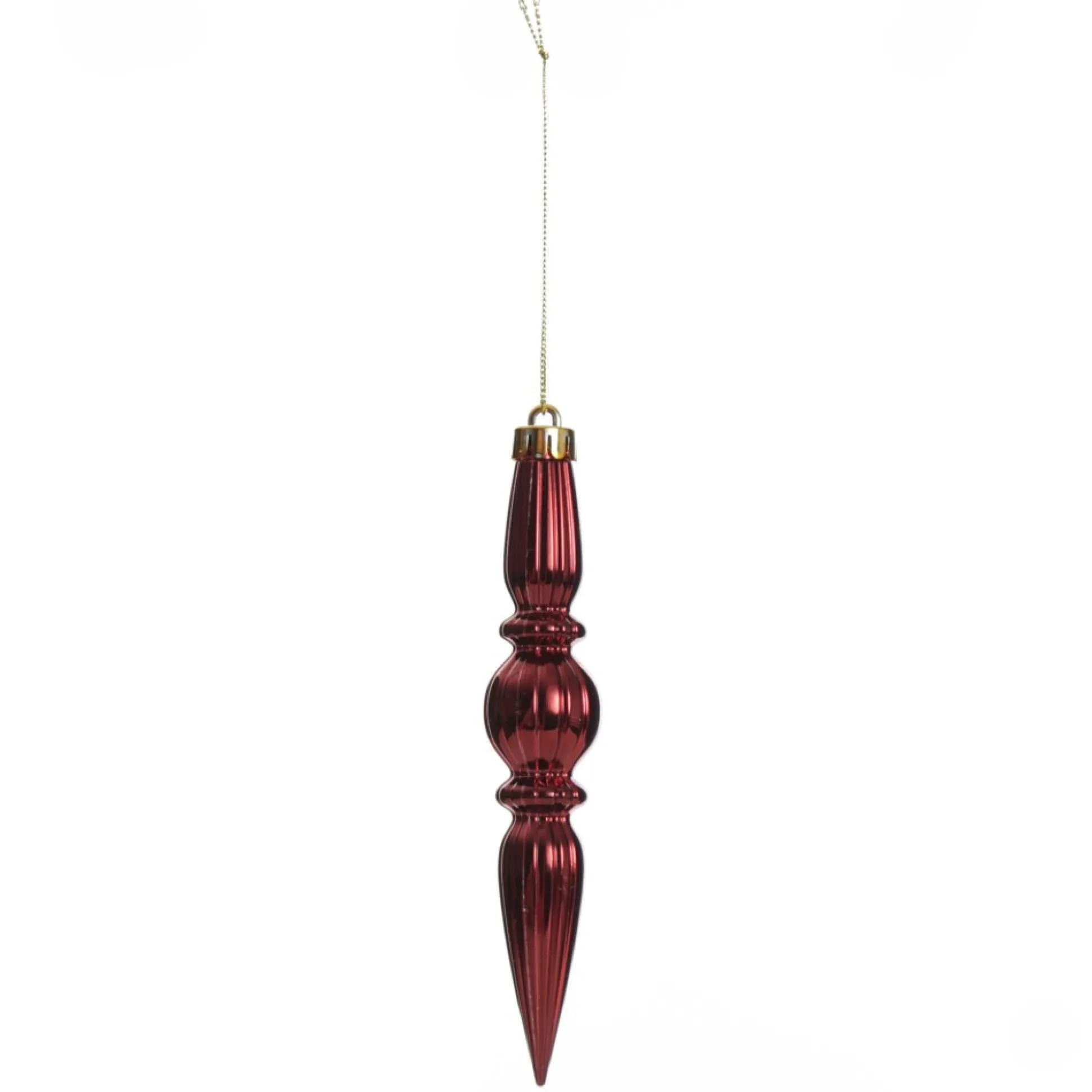 Small Red Christmas Finial Decoration - Set of 3 Finials And Drops|