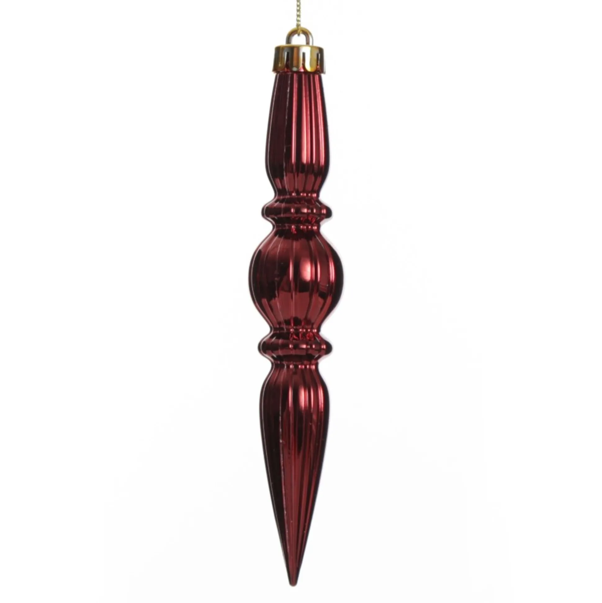 Small Red Christmas Finial Decoration - Set of 3 Finials And Drops|