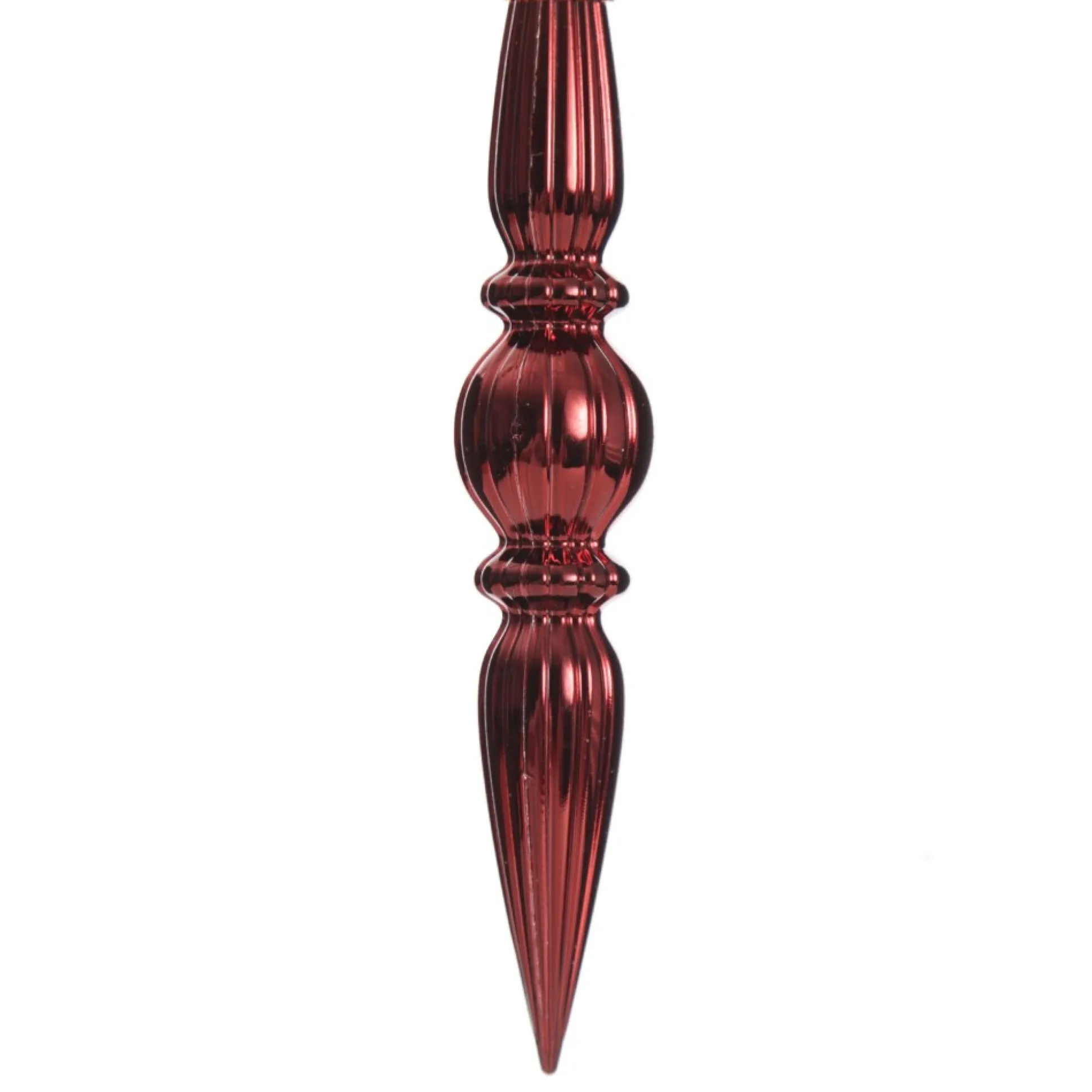 Small Red Christmas Finial Decoration - Set of 3 Finials And Drops|
