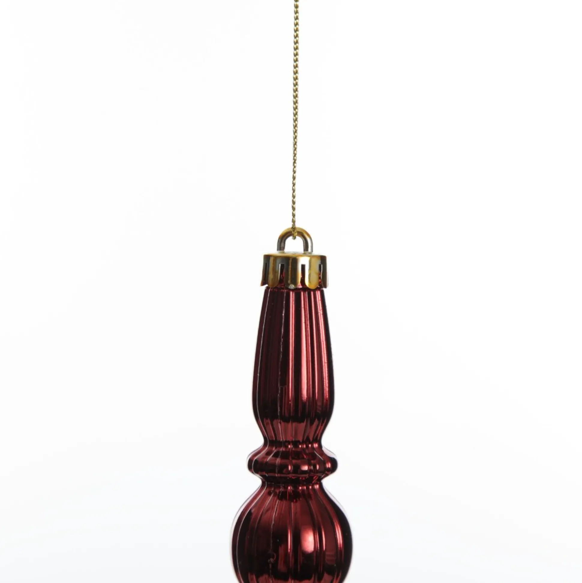 Small Red Christmas Finial Decoration - Set of 3 Finials And Drops|