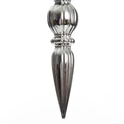Small Silver Christmas Finial Decoration - Set of 3 Finials And Drops|