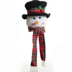 Snowman Head Tartan Tree Topper Tree Toppers|