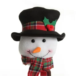 Snowman Head Tartan Tree Topper Tree Toppers|