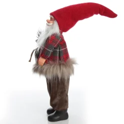 Standing Fabric Santa in Plaid Shirt Christmas Figurine Ornament Christmas Figurines|