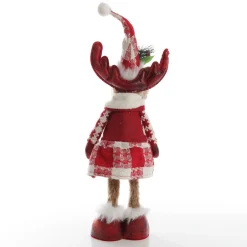 Standing Girl Reindeer Bobble Body Christmas Ornament Christmas Figurines|