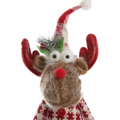 Standing Girl Reindeer Bobble Body Christmas Ornament Christmas Figurines|