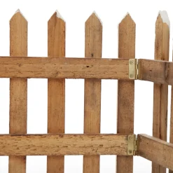 Tall Snow Capped Natural Wooden Picket Fence Christmas Tree Skirts|