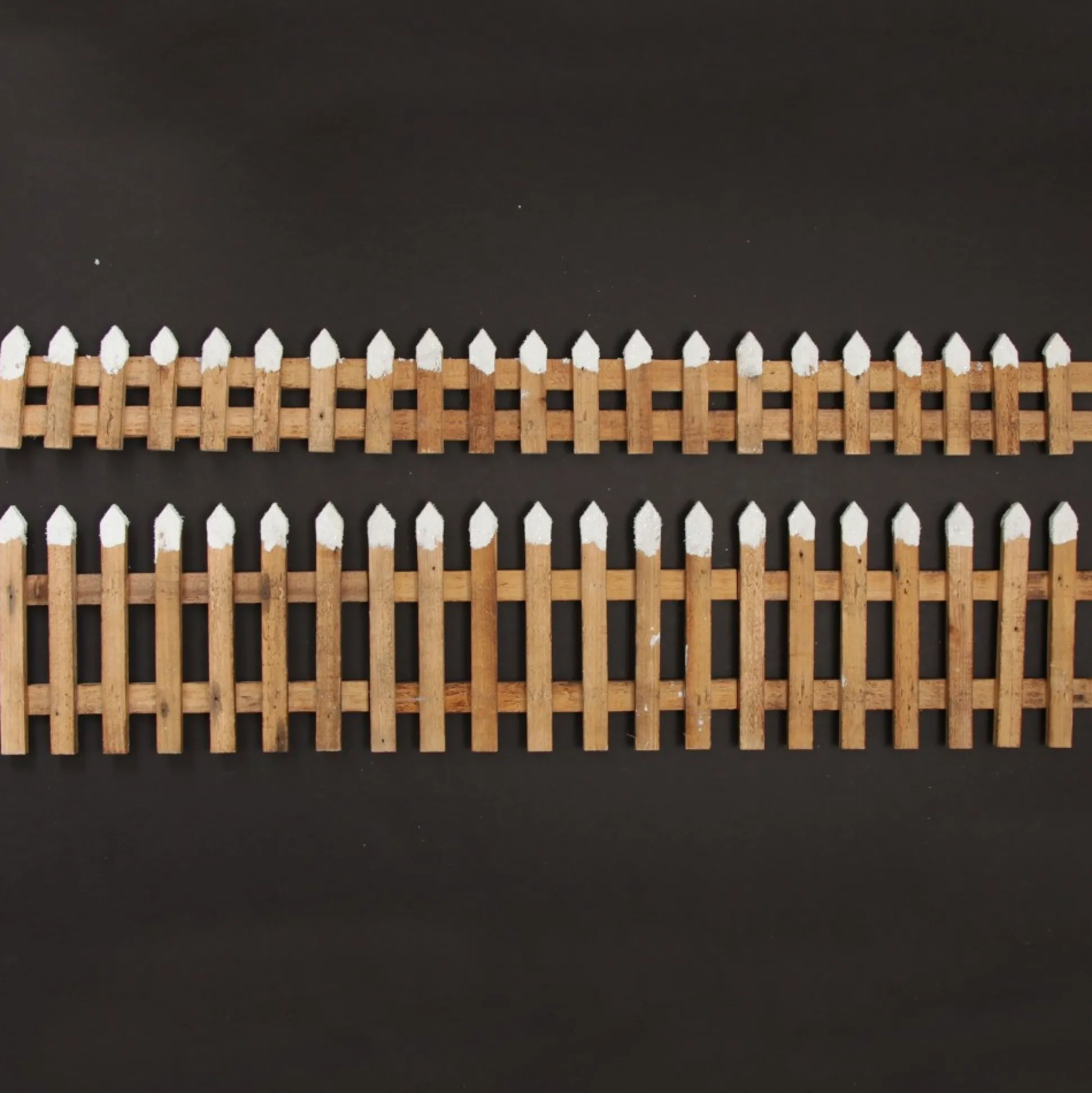 Tall Snow Capped Natural Wooden Picket Fence Christmas Tree Skirts|