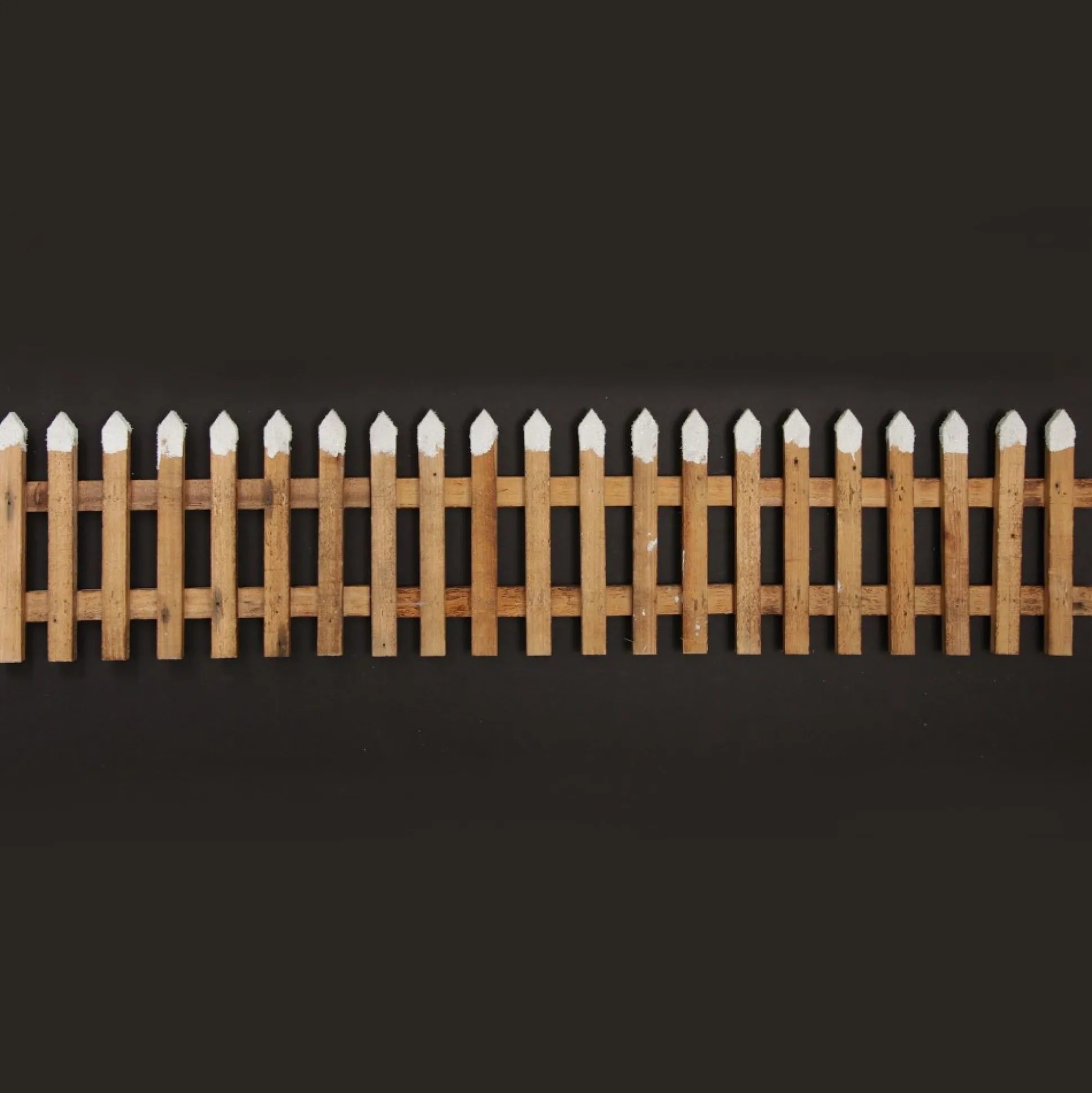 Tall Snow Capped Natural Wooden Picket Fence Christmas Tree Skirts|