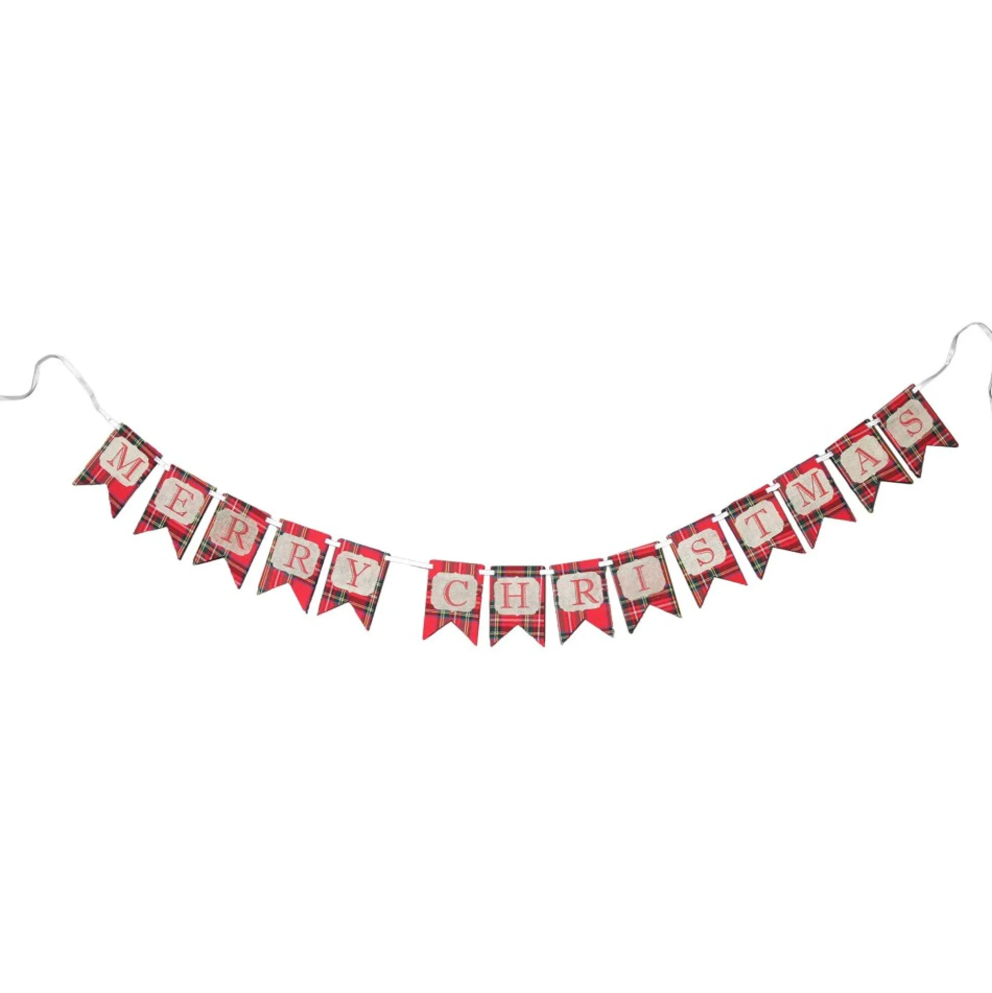 Tartan Merry Christmas Bunting Wall Hangings And Signs|