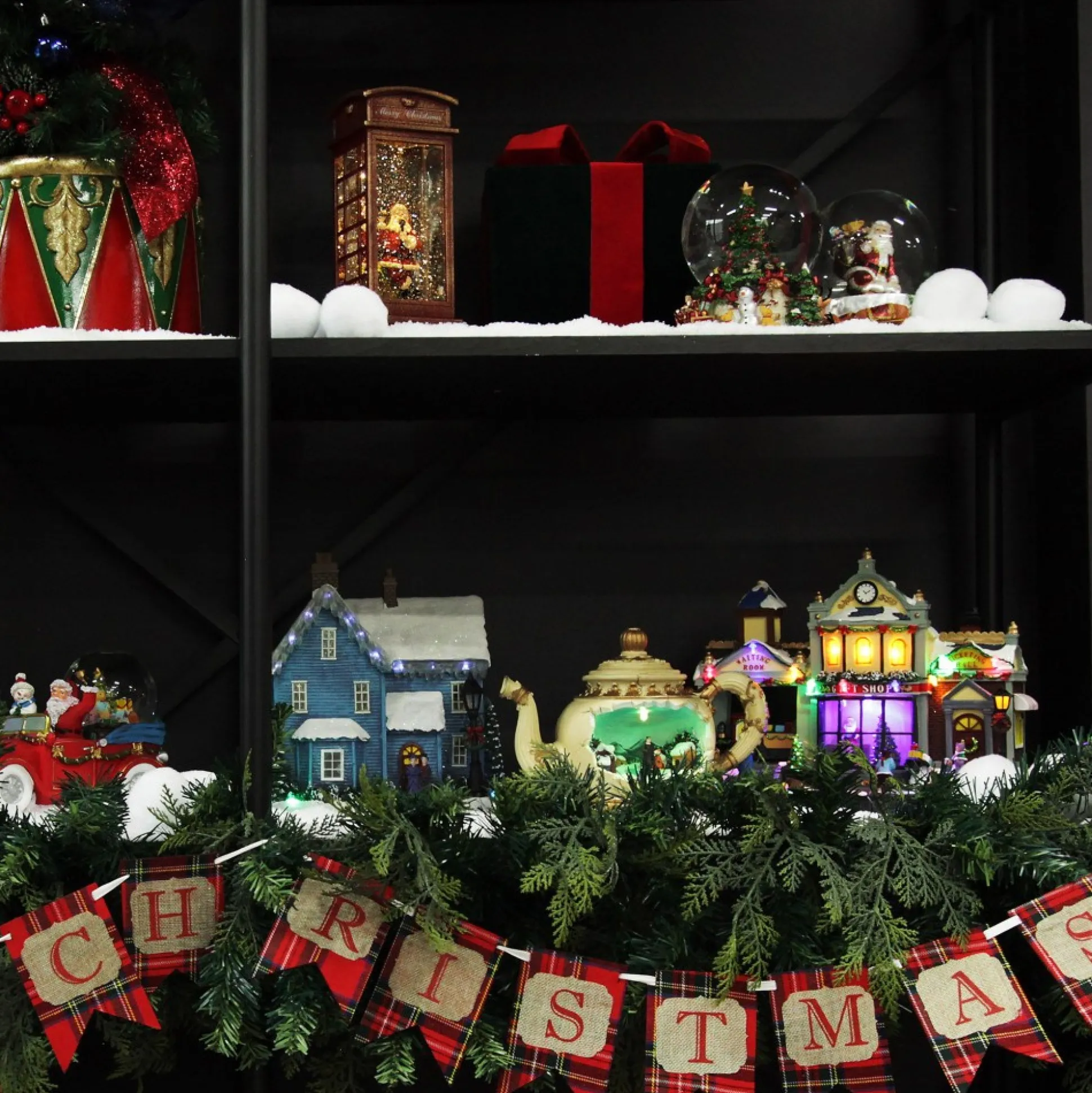 Tartan Merry Christmas Bunting Wall Hangings And Signs|