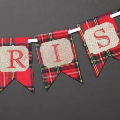 Tartan Merry Christmas Bunting Wall Hangings And Signs|
