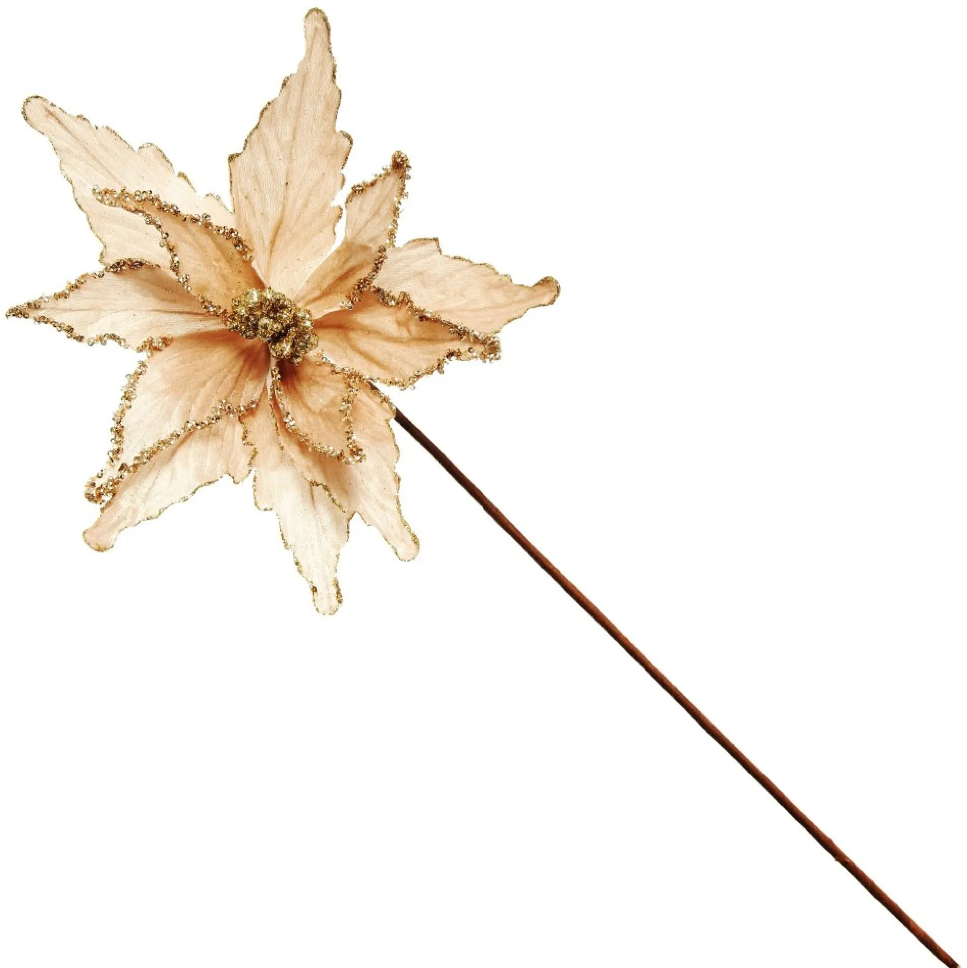Taupe Flower Stem Christmas Flowers|