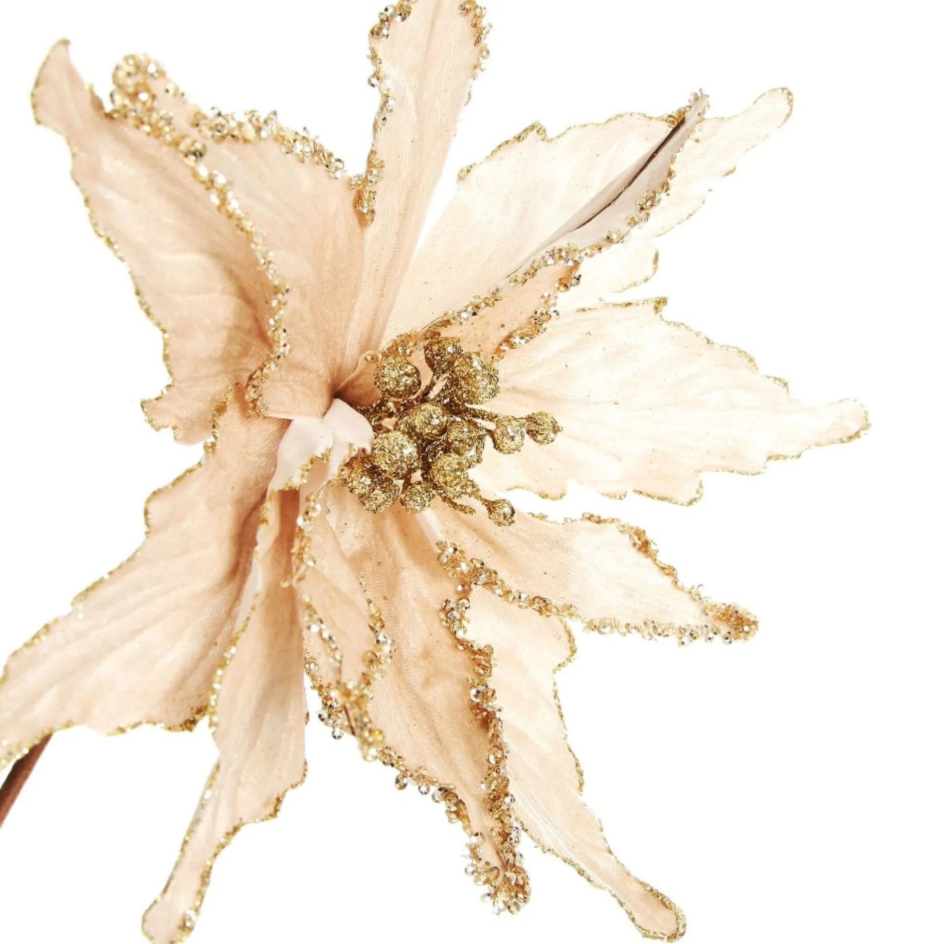 Taupe Flower Stem Christmas Flowers|