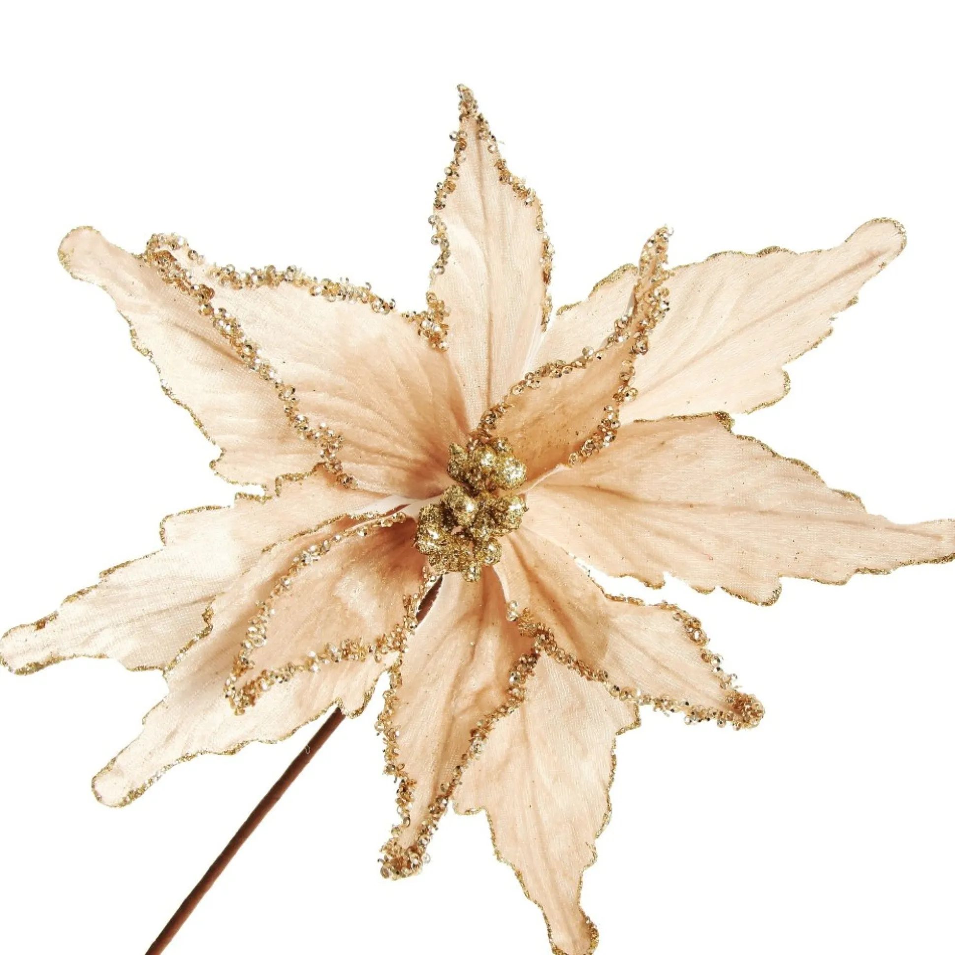 Taupe Flower Stem Christmas Flowers|