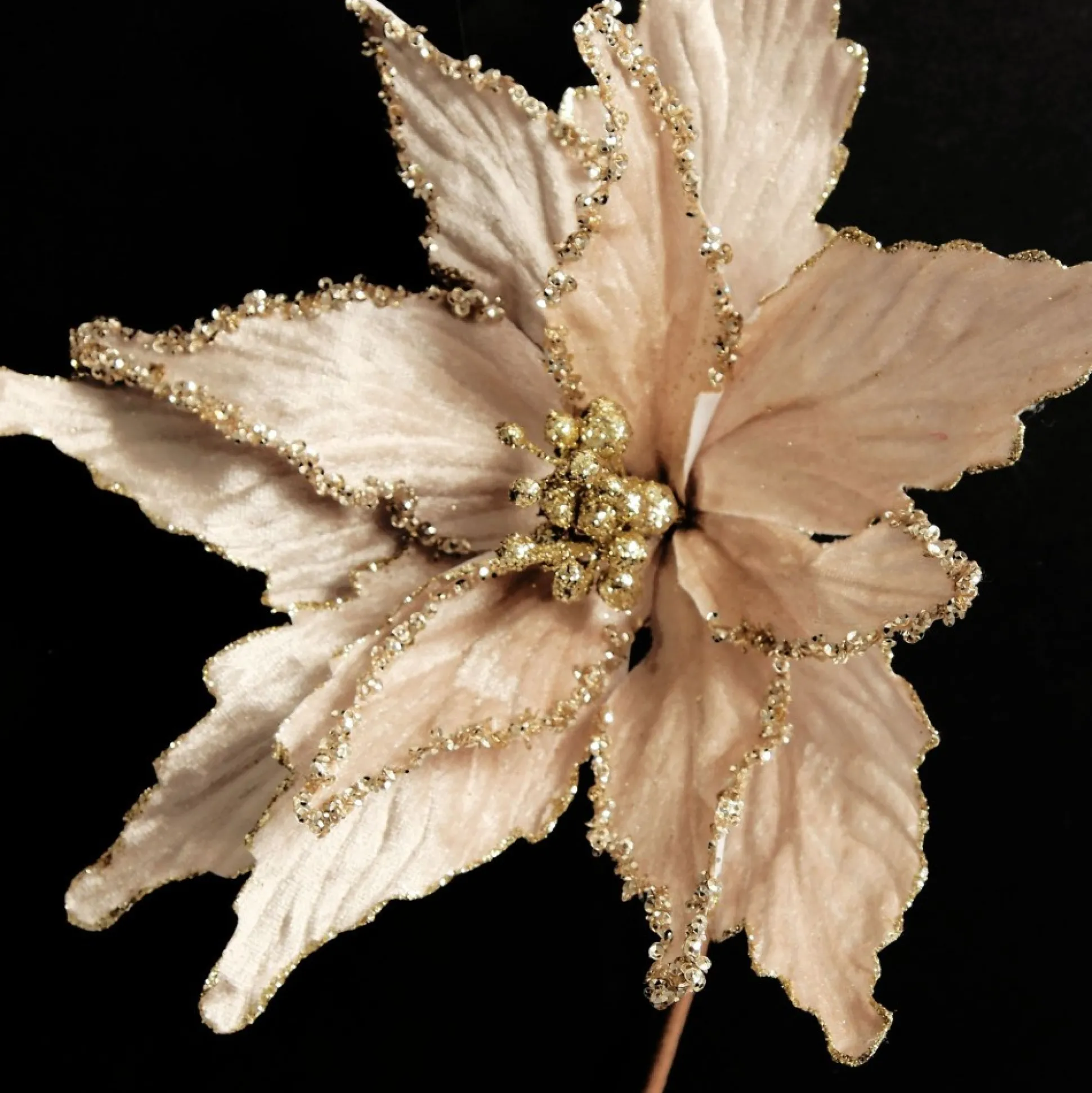 Taupe Flower Stem Christmas Flowers|