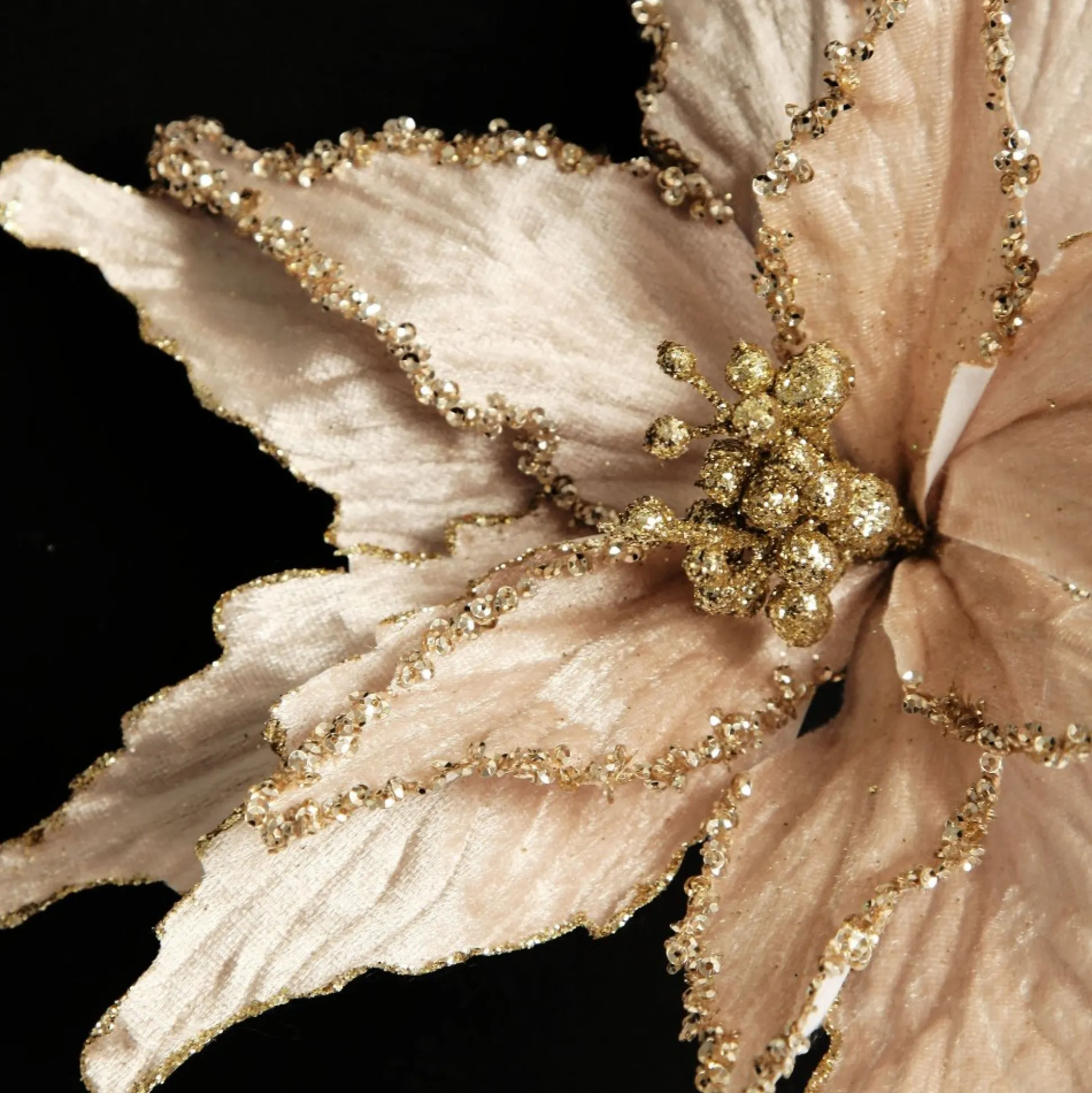 Taupe Flower Stem Christmas Flowers|