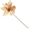 Taupe Flower Stem Glitter Ball Centre Christmas Flowers|
