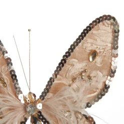 Taupe Sequin and Jewel Butterfly Clip Butterflies And Birds|