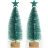 Teal Bottle Brush Tree - Small Set of 2 Table Top Christmas Trees|