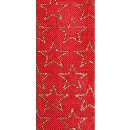 Three Assorted Burgundy and Gold Stars and Dots Christmas Ribbons Ribbons|