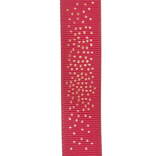 Three Assorted Burgundy and Gold Stars and Dots Christmas Ribbons Ribbons|