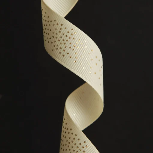 Three Assorted Ivory and Champagne Mesh and Glitter Dots Christmas Ribbons Ribbons|