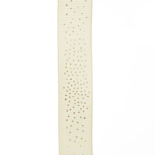 Three Assorted Ivory and Champagne Mesh and Glitter Dots Christmas Ribbons Ribbons|