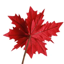 Traditional Red Velvet Poinsettia Flower Stem Christmas Flowers|