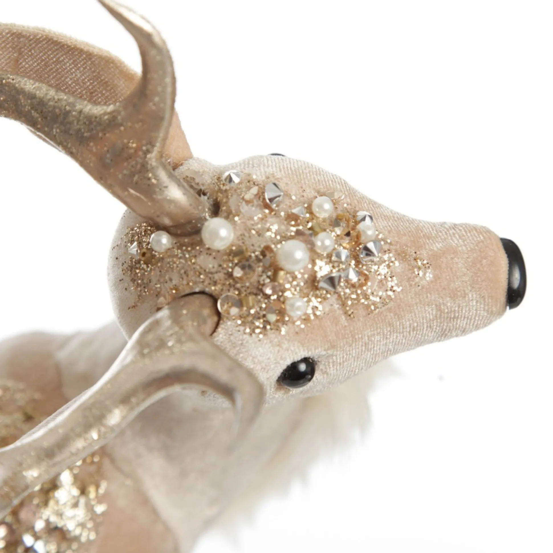 Velvet Pink Deer with Jewels - Standing with Head Back Christmas Birds And Animals|