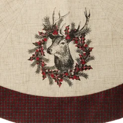 Vintage Reindeer Christmas Tree Skirt Christmas Tree Skirts|