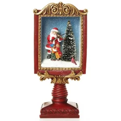 Violin Santa Window Box Lightup Ornament Light-Up Scenes And Ornaments|