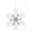 White and Silver Glitter Snowflake Tree Decoration Snowflakes And Stars|