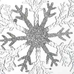 White and Silver Glitter Snowflake Tree Decoration Snowflakes And Stars|