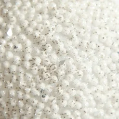 White Beaded Christmas Bauble - Set of 2 Decorative Christmas Baubles|