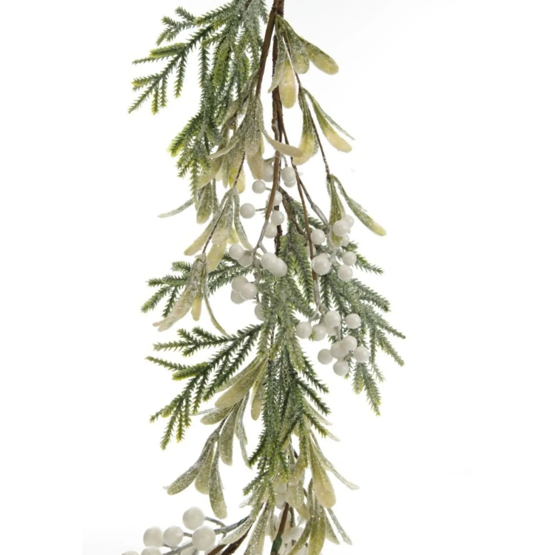 White Berry and Frosted Leaf Christmas Garland Christmas Garlands|