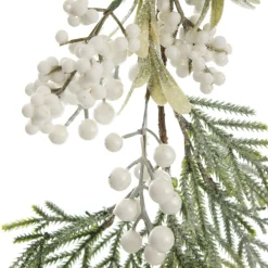 White Berry and Frosted Leaf Christmas Garland Christmas Garlands|