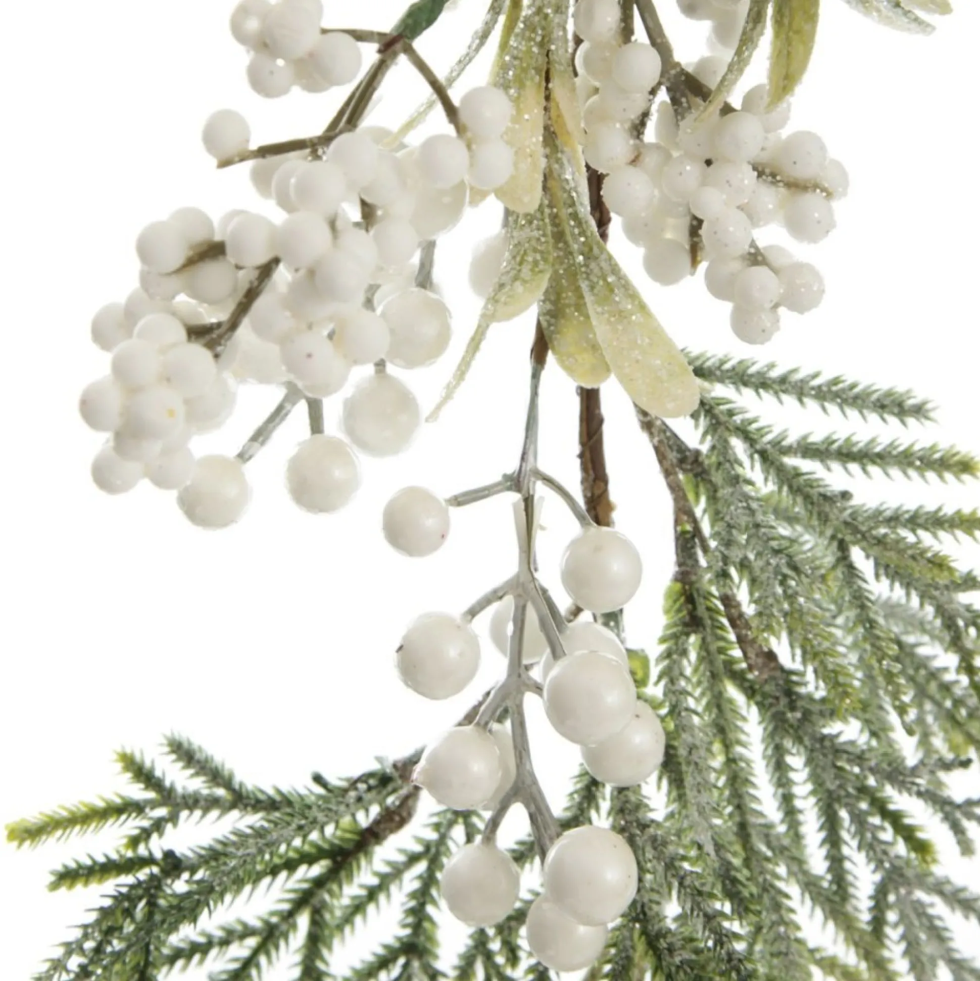 White Berry and Frosted Leaf Christmas Garland Christmas Garlands|
