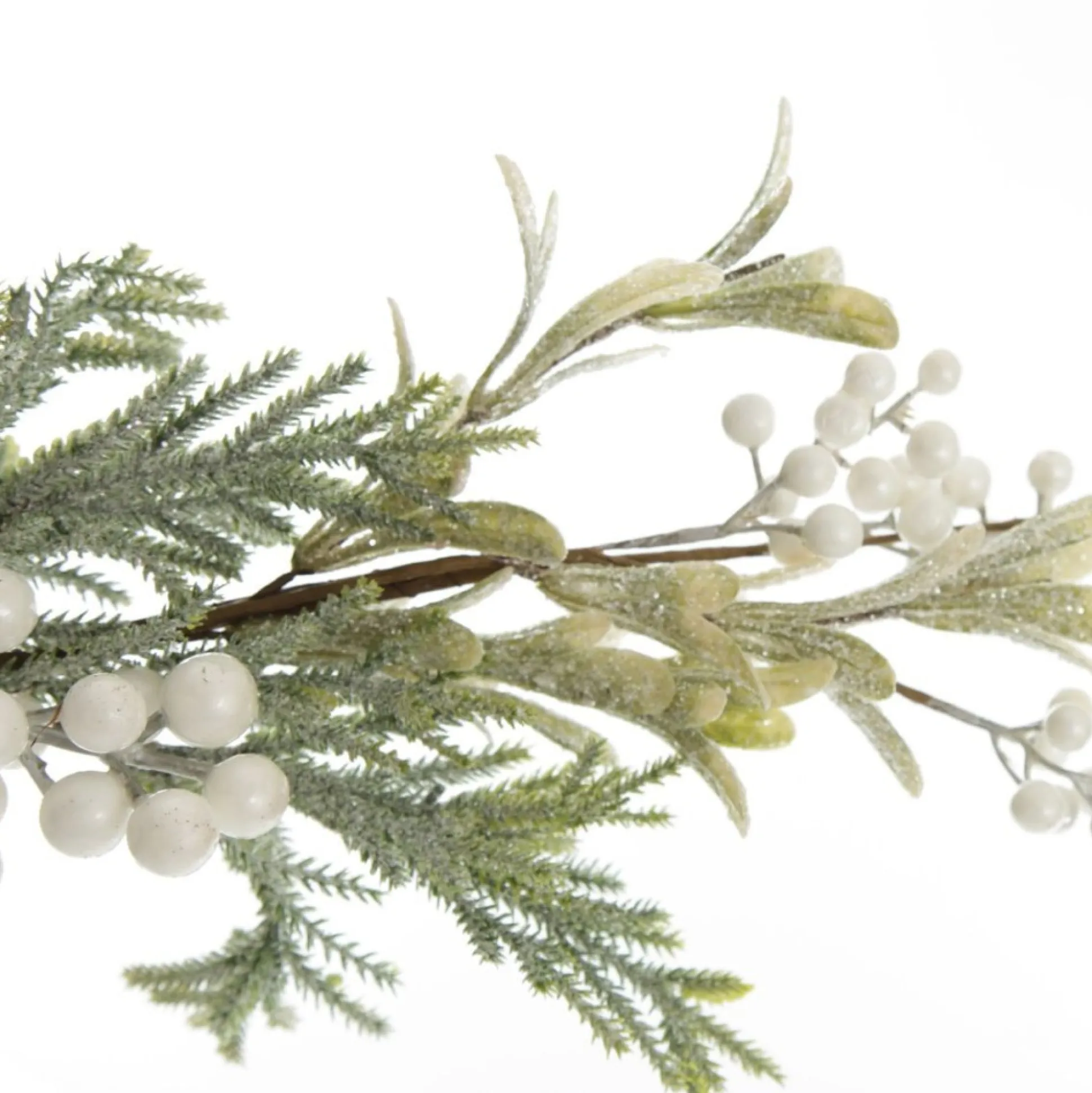 White Berry and Frosted Leaf Christmas Garland Christmas Garlands|